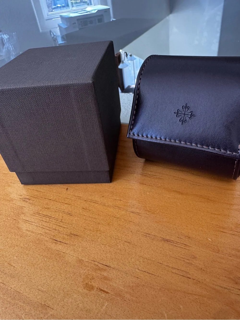 Patek Leather Travel Watch Case Brown